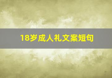 18岁成人礼文案短句