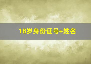 18岁身份证号+姓名