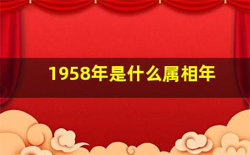 1958年是什么属相年