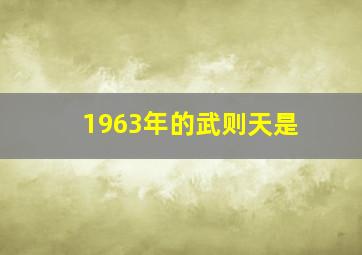 1963年的武则天是