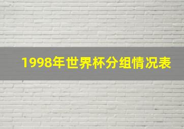 1998年世界杯分组情况表