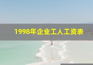 1998年企业工人工资表