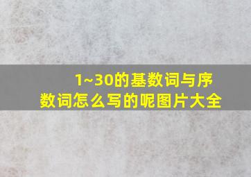 1~30的基数词与序数词怎么写的呢图片大全