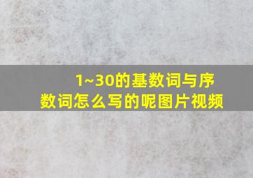 1~30的基数词与序数词怎么写的呢图片视频