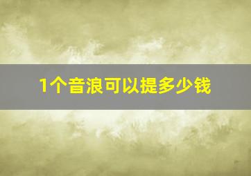 1个音浪可以提多少钱