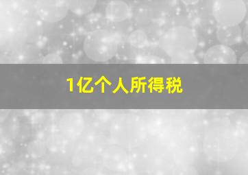 1亿个人所得税