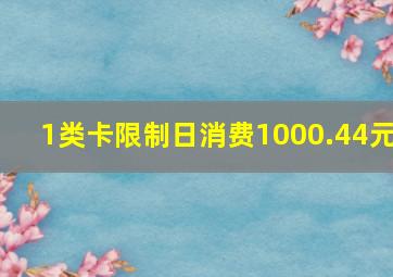 1类卡限制日消费1000.44元