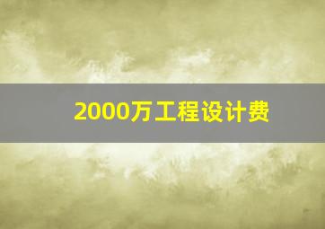 2000万工程设计费