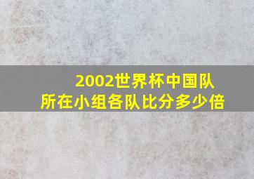 2002世界杯中国队所在小组各队比分多少倍