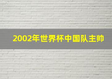 2002年世界杯中国队主帅