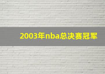 2003年nba总决赛冠军