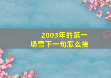 2003年的第一场雪下一句怎么接