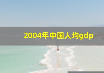 2004年中国人均gdp