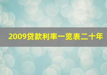 2009贷款利率一览表二十年