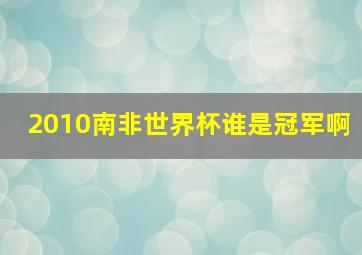 2010南非世界杯谁是冠军啊