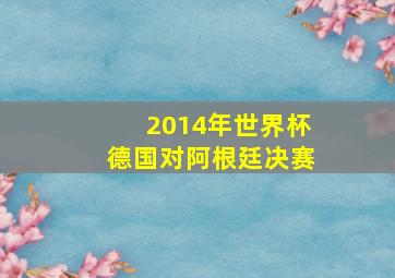 2014年世界杯德国对阿根廷决赛