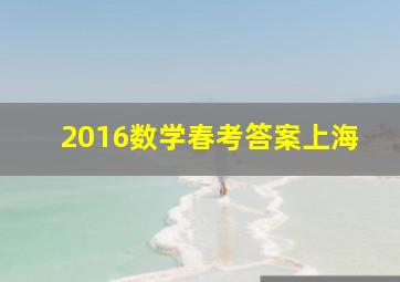 2016数学春考答案上海