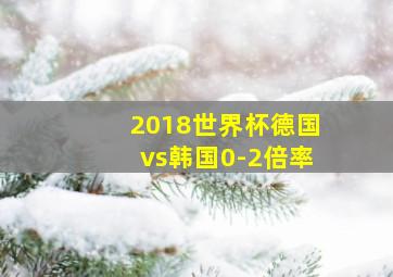 2018世界杯德国vs韩国0-2倍率