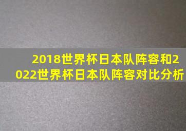 2018世界杯日本队阵容和2022世界杯日本队阵容对比分析