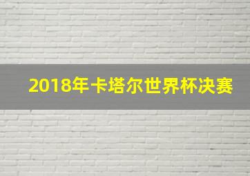 2018年卡塔尔世界杯决赛