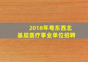 2018年粤东西北基层医疗事业单位招聘