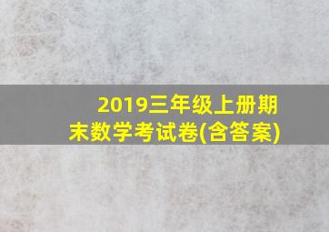 2019三年级上册期末数学考试卷(含答案)