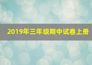 2019年三年级期中试卷上册