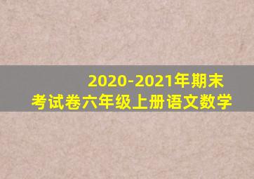 2020-2021年期末考试卷六年级上册语文数学