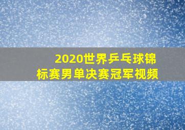 2020世界乒乓球锦标赛男单决赛冠军视频