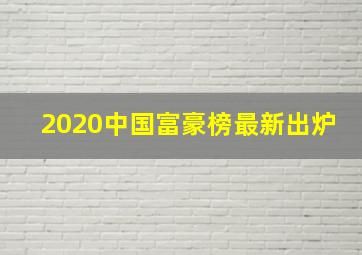 2020中国富豪榜最新出炉