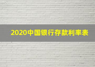 2020中国银行存款利率表