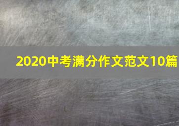 2020中考满分作文范文10篇