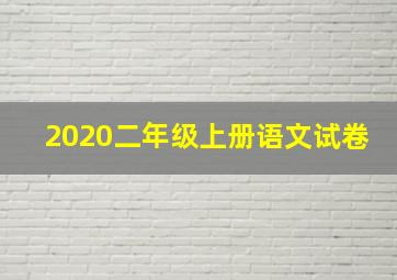 2020二年级上册语文试卷