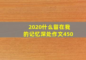 2020什么留在我的记忆深处作文450