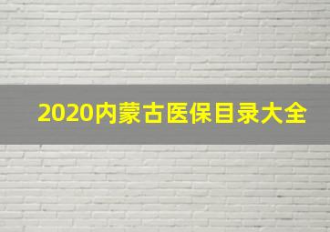 2020内蒙古医保目录大全