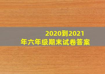 2020到2021年六年级期末试卷答案