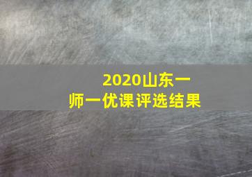 2020山东一师一优课评选结果