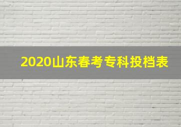 2020山东春考专科投档表