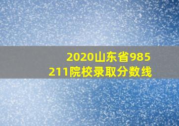 2020山东省985211院校录取分数线