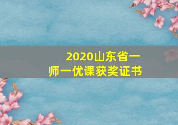 2020山东省一师一优课获奖证书