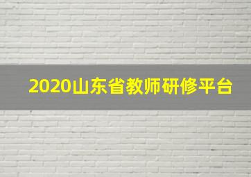 2020山东省教师研修平台