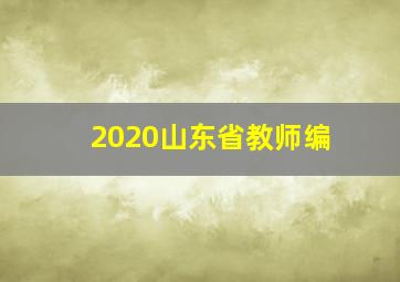 2020山东省教师编