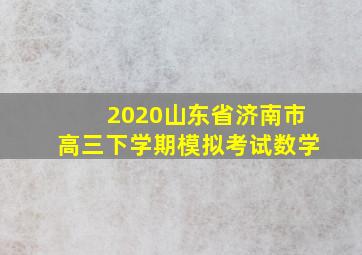 2020山东省济南市高三下学期模拟考试数学