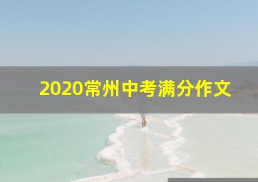 2020常州中考满分作文