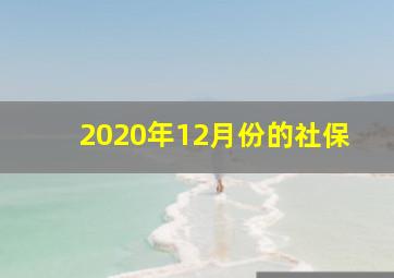 2020年12月份的社保