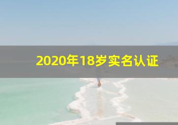 2020年18岁实名认证