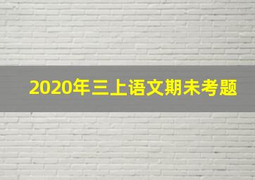 2020年三上语文期未考题