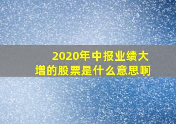 2020年中报业绩大增的股票是什么意思啊