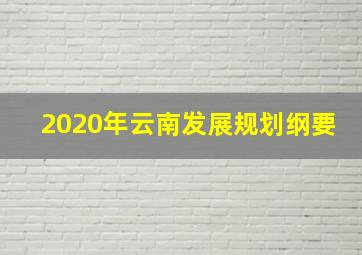 2020年云南发展规划纲要