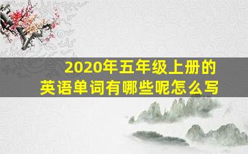 2020年五年级上册的英语单词有哪些呢怎么写